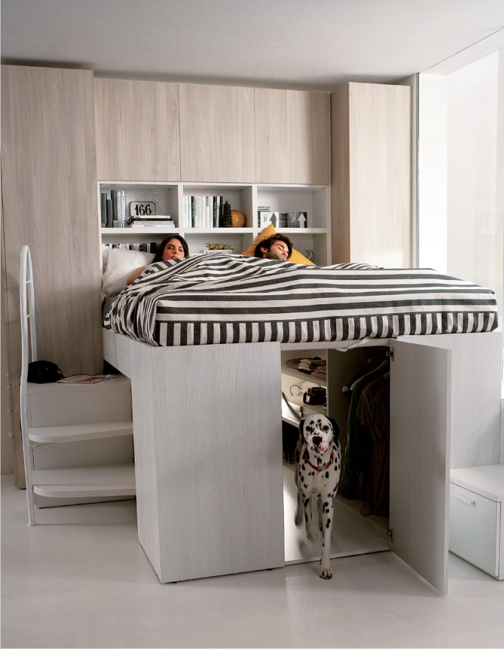 Dielle Modus Contanier: il letto contenitore che si trasforma in cabina armadio